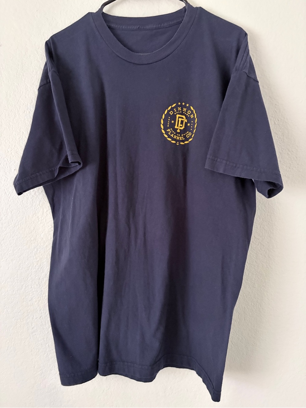 DIXXON Navy T‑Shirt with Yellow Chest Logo